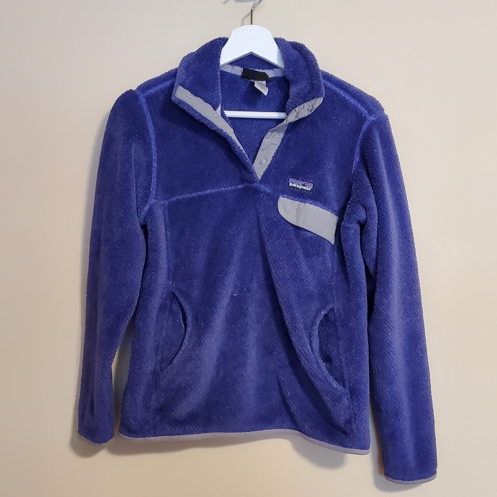 Patagonia Purple Snap-T Pullover Vintage Fleece Sweatshirt Jacket Sz Women’s S